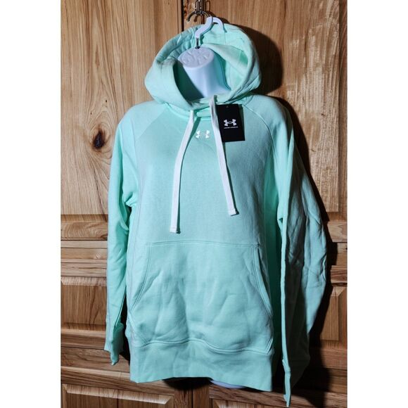 Under Armour Women’s Hoodie Large NWT Turquoise Cotton Blend - Picture 3 of 8